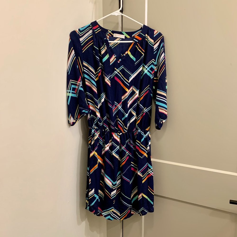 Renee Collection Blue/Multicolored Dress - Size M